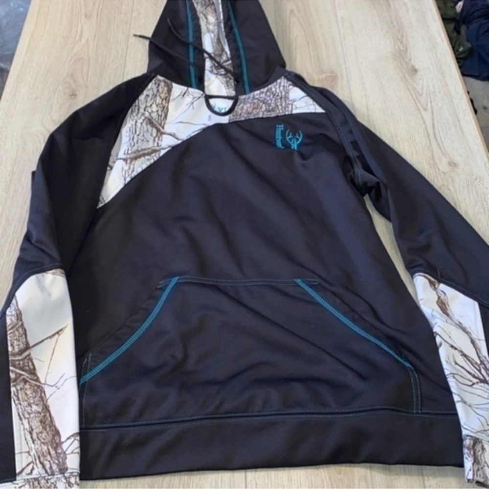Huntworth Black and White Camouflage camo Hoodie hooded sweatshirt sweater